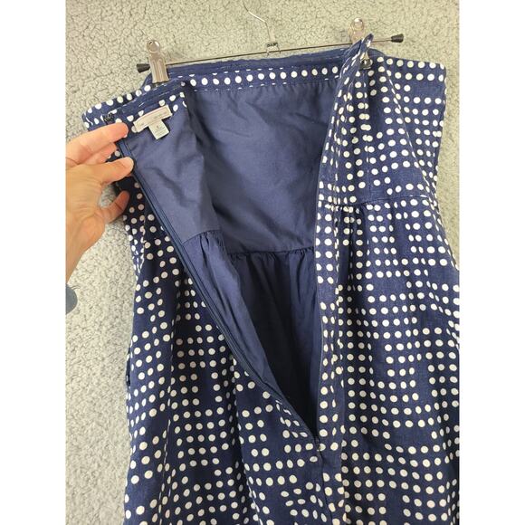 GAP Womens Blue White Strapless Polka Dots Linen Blend Dress Size 8 - Picture 3 of 8